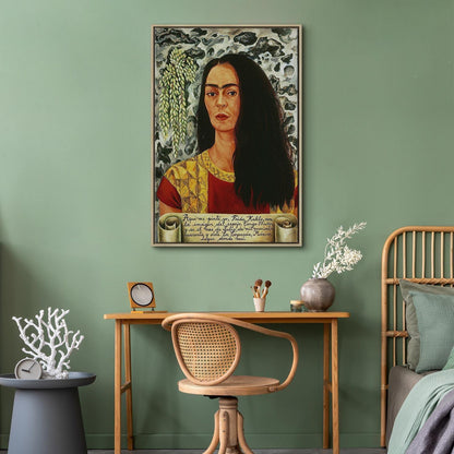 Leinwandbild - Frida Kahlo – Self-Portrait with Loose Hair