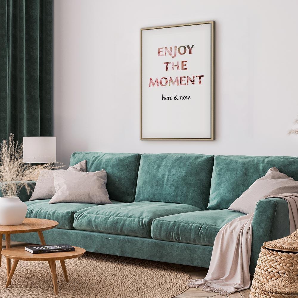 Leinwandbild - Unique Moment (1-part) - English Text on White Background