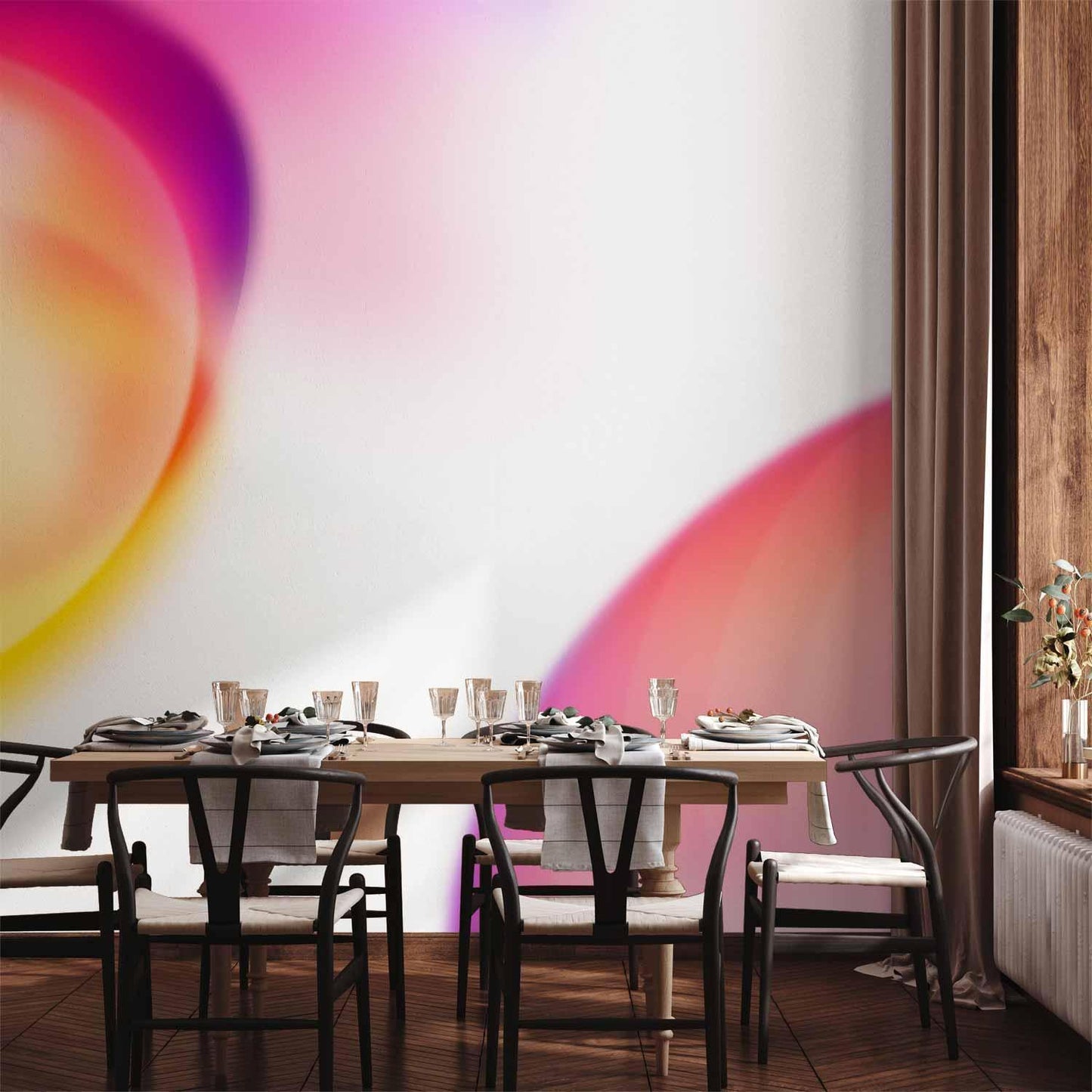 Fototapete - Abstraction - Shapes - Juicy Yellow and Violet-Pink