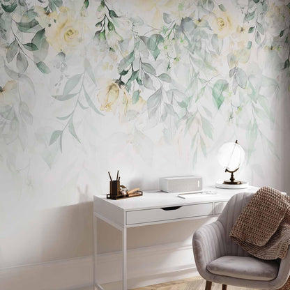 Fototapete - Waterfall of Roses - Second Variant