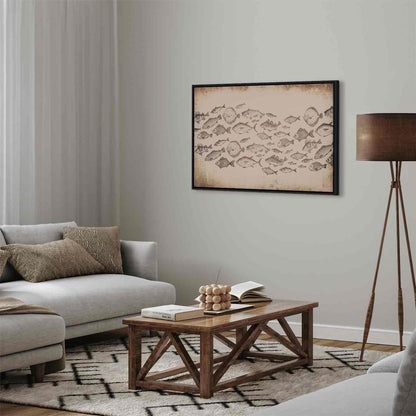 Leinwandbild Fische Japandi-Stil – Minimalistische Wandkunst