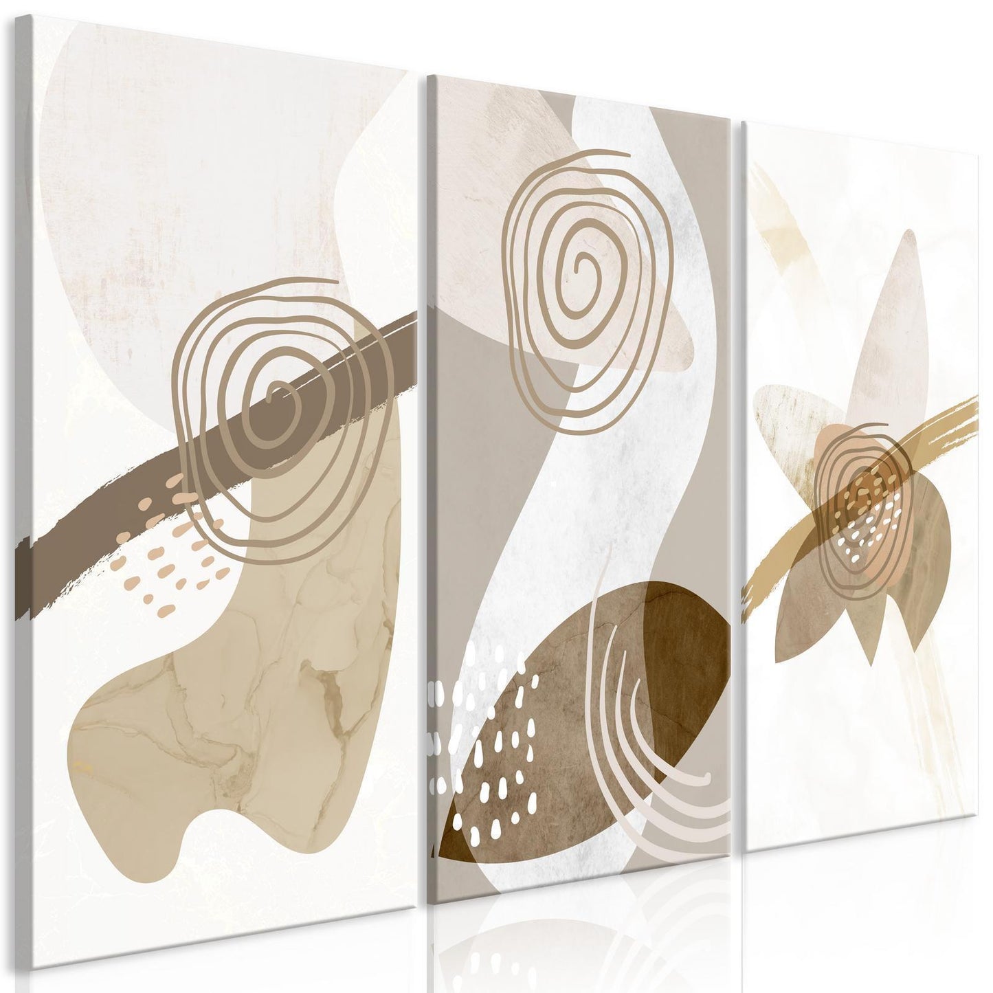 Leinwandbild - Beige Trio (3 Parts) Artgeist