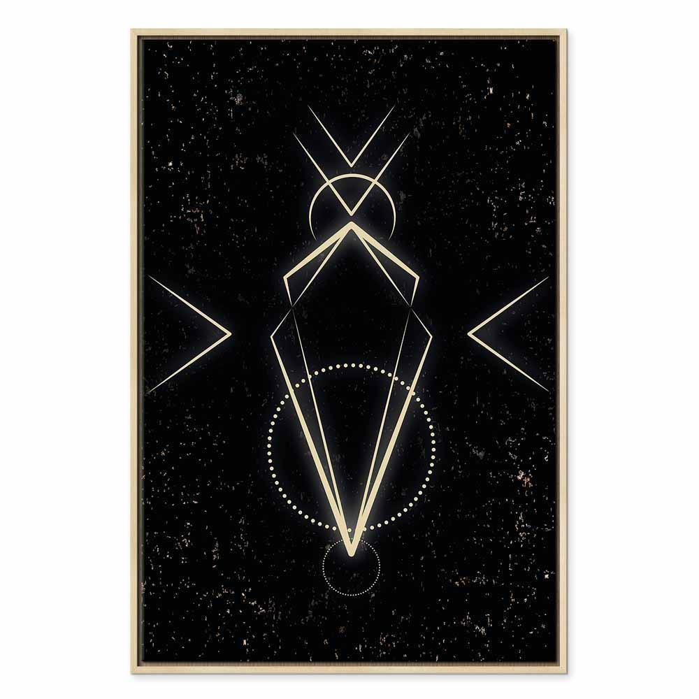 Leinwandbild - Symmetry of Shapes (1-part) - Graphic Motif in Black Shade