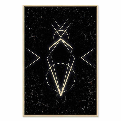 Leinwandbild - Symmetry of Shapes (1-part) - Graphic Motif in Black Shade