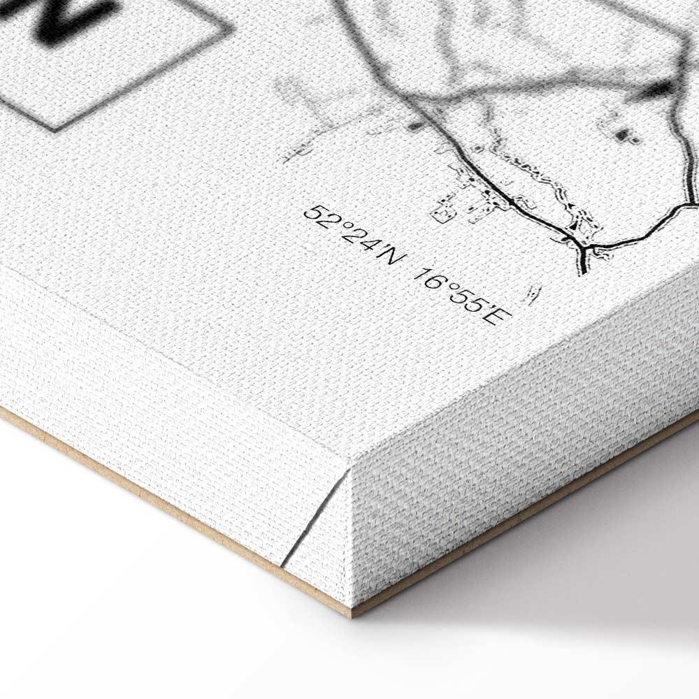 Leinwandbild - City Plan: Poznan (1 Part) Vertical