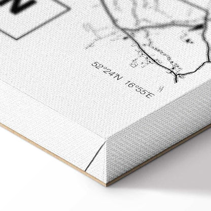 Leinwandbild - City Plan: Poznan (1 Part) Vertical