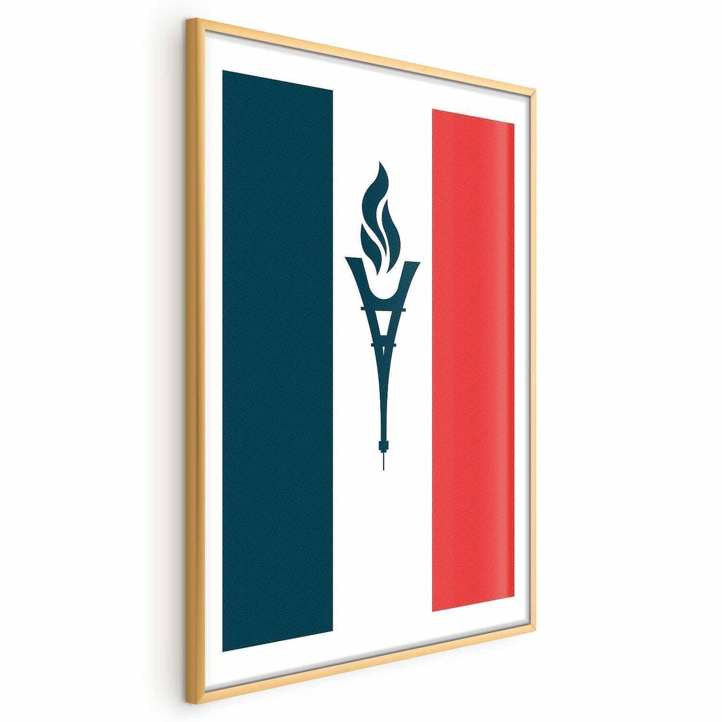 Poster - French Flag with a Torch