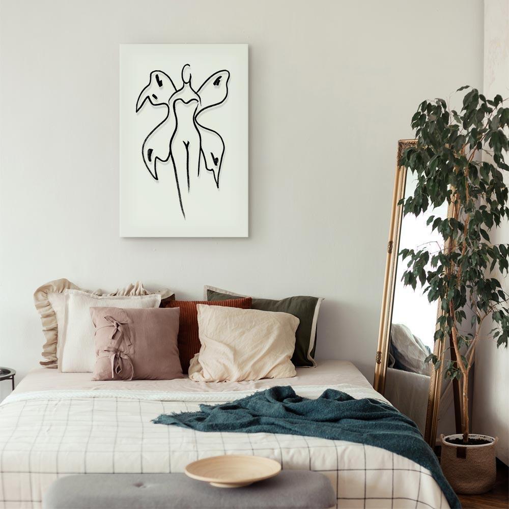 Leinwandbild - Butterfly Woman (1 Part) Vertical