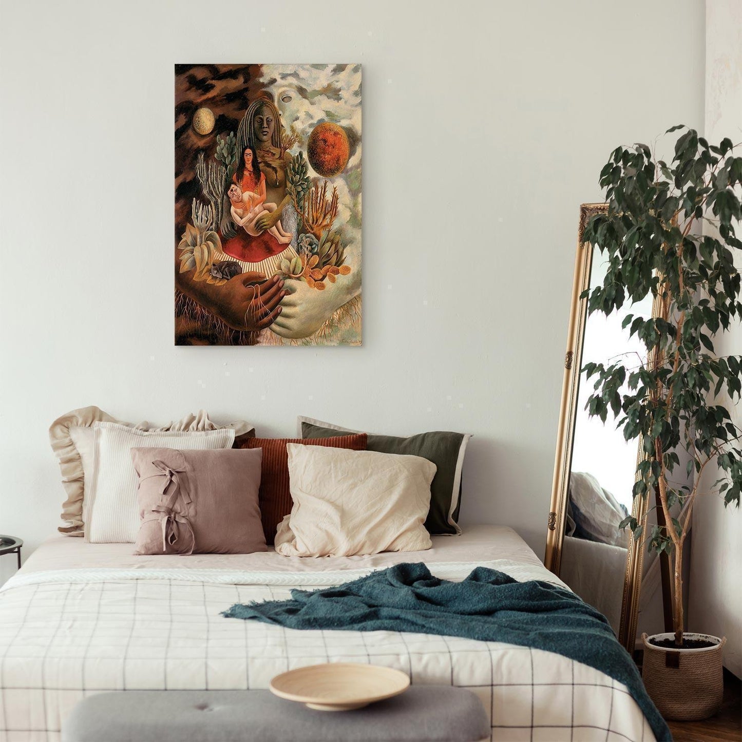 Leinwandbild - Frida Kahlo – The Love Embrace of the Universe, the Earth (Mexico), Myself, Diego, and Señor Xolotl