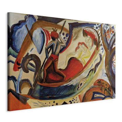 Leinwandbild - Nackte Mädchen in der Barke (August Macke) Artgeist