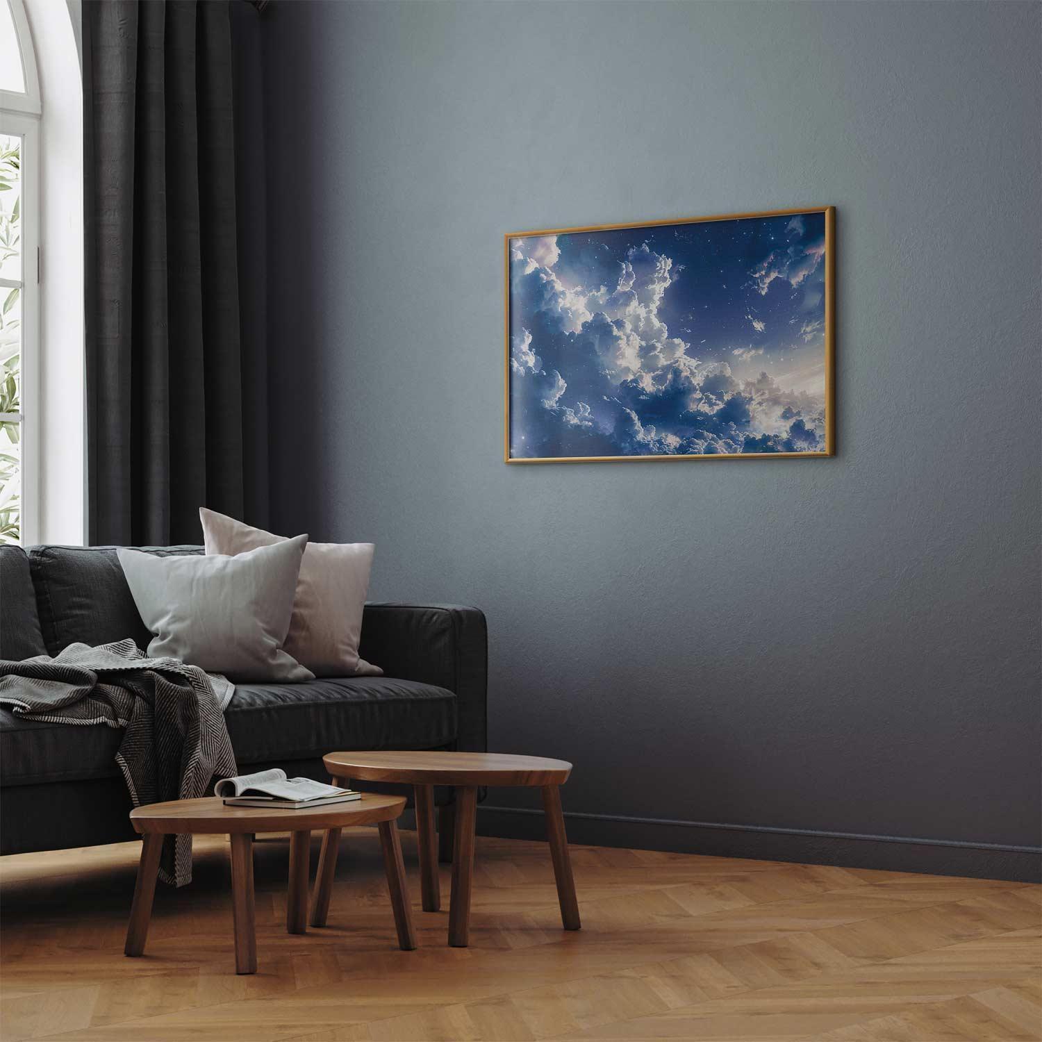 Poster - Starry Clouds and Soft Light Over a Corner of the Sky Artgeist