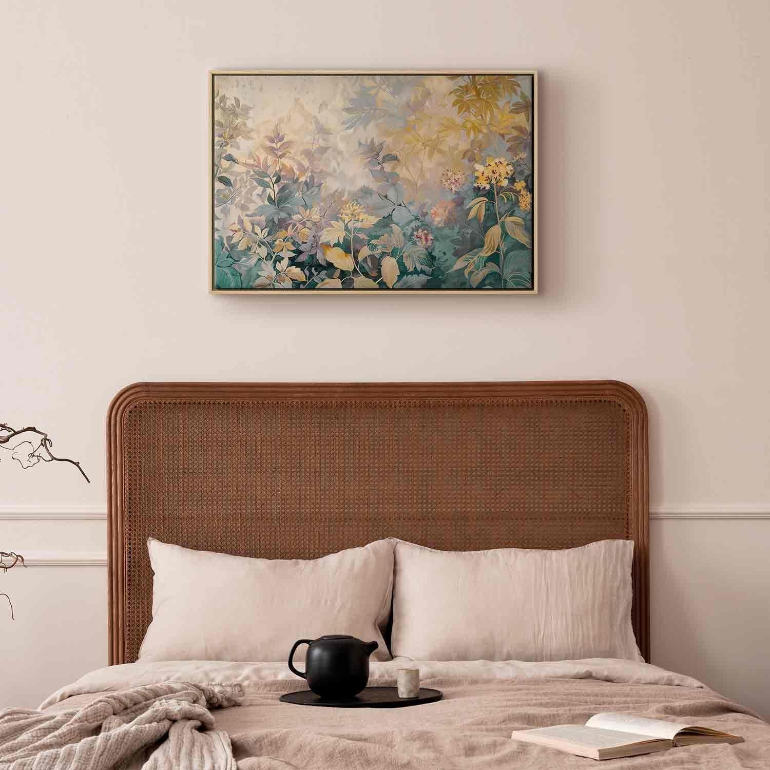 Leinwandbild - Tapestry Pattern with a Meadow and Flowers Kilim with a Spring Motif Artgeist