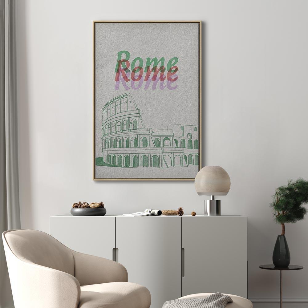 Leinwandbild - Rome in Watercolours (1 Part) Vertical