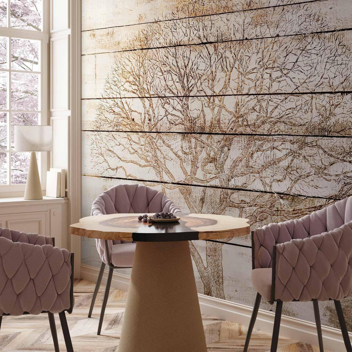 Fototapete - Tree on Boards