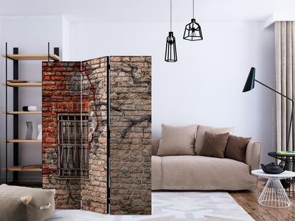 Paravent "Mauer Durchbrechen" – Urbaner Loft-Stil für moderne Räume