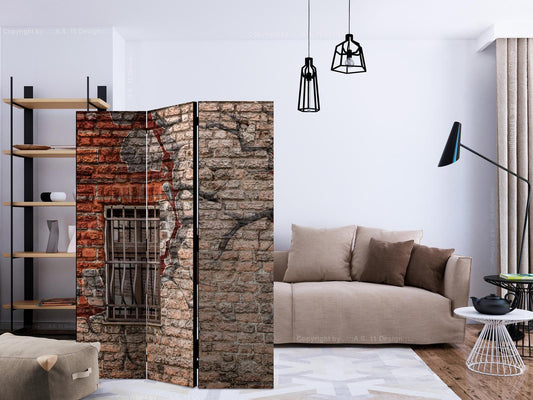Paravent "Mauer Durchbrechen" – Urbaner Loft-Stil für moderne Räume