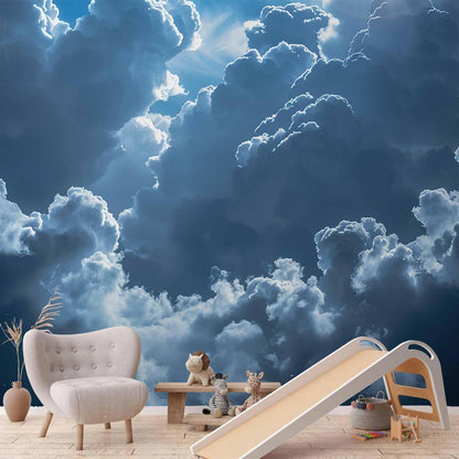 Fototapete - Animated Scenery: The Sun Battling with Clouds Artgeist