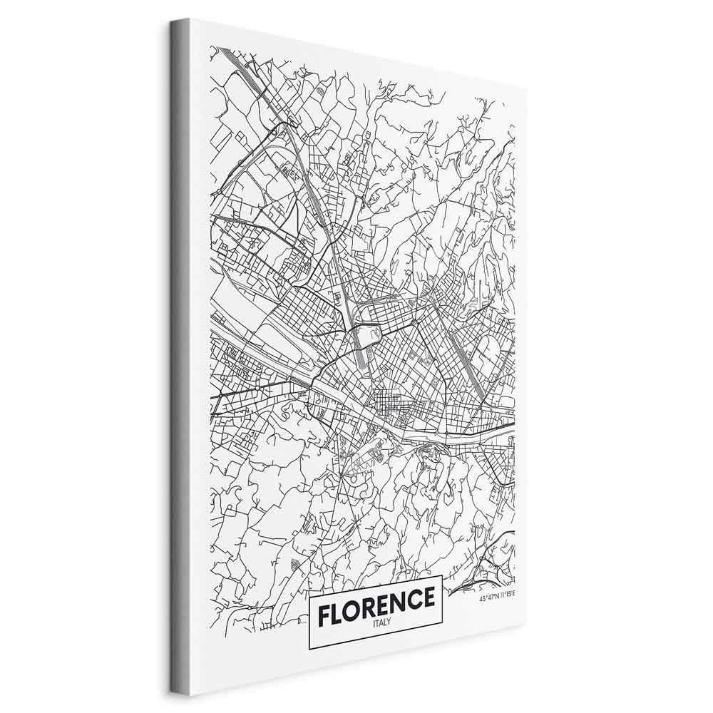 Leinwandbild - Florence Map (1 Part) Vertical
