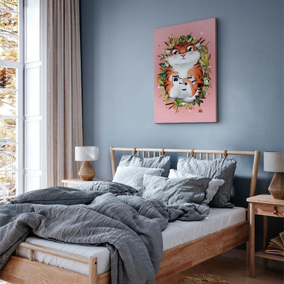 Leinwandbild - Tigger on the Grass (1 Part) Vertical