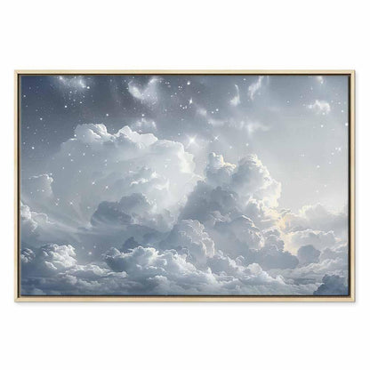 Leinwandbild - Astral Calm: Stars Scattered Over Delicate Clouds