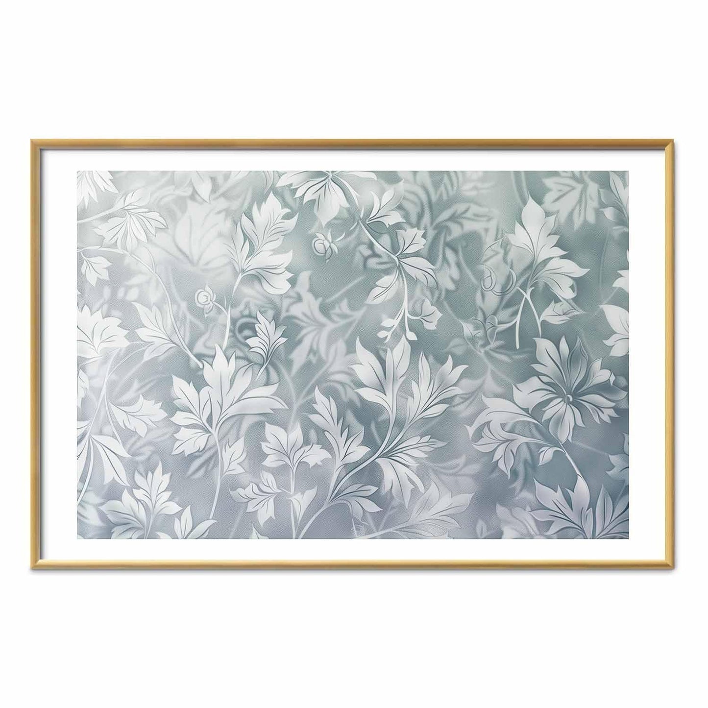 Poster - Worn Floral Patterns in Muted Turquoises