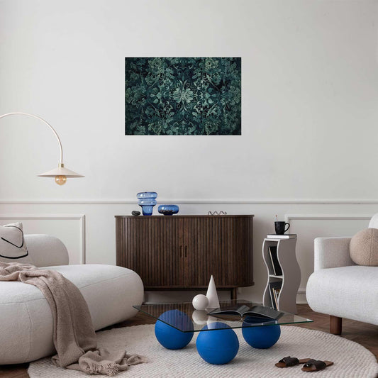 Poster - Carpet Ornaments in Emerald Shades Artgeist