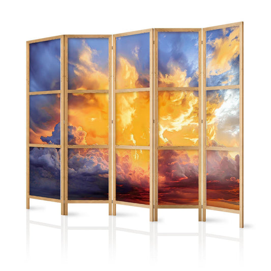 Japanischer Paravent - Beautiful Sunset - Clouds in Warm Shades Artgeist