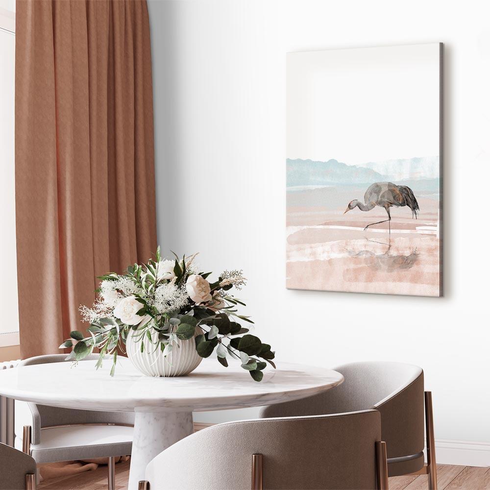 Leinwandbild - Crane in the Morning (1 Part) Vertical