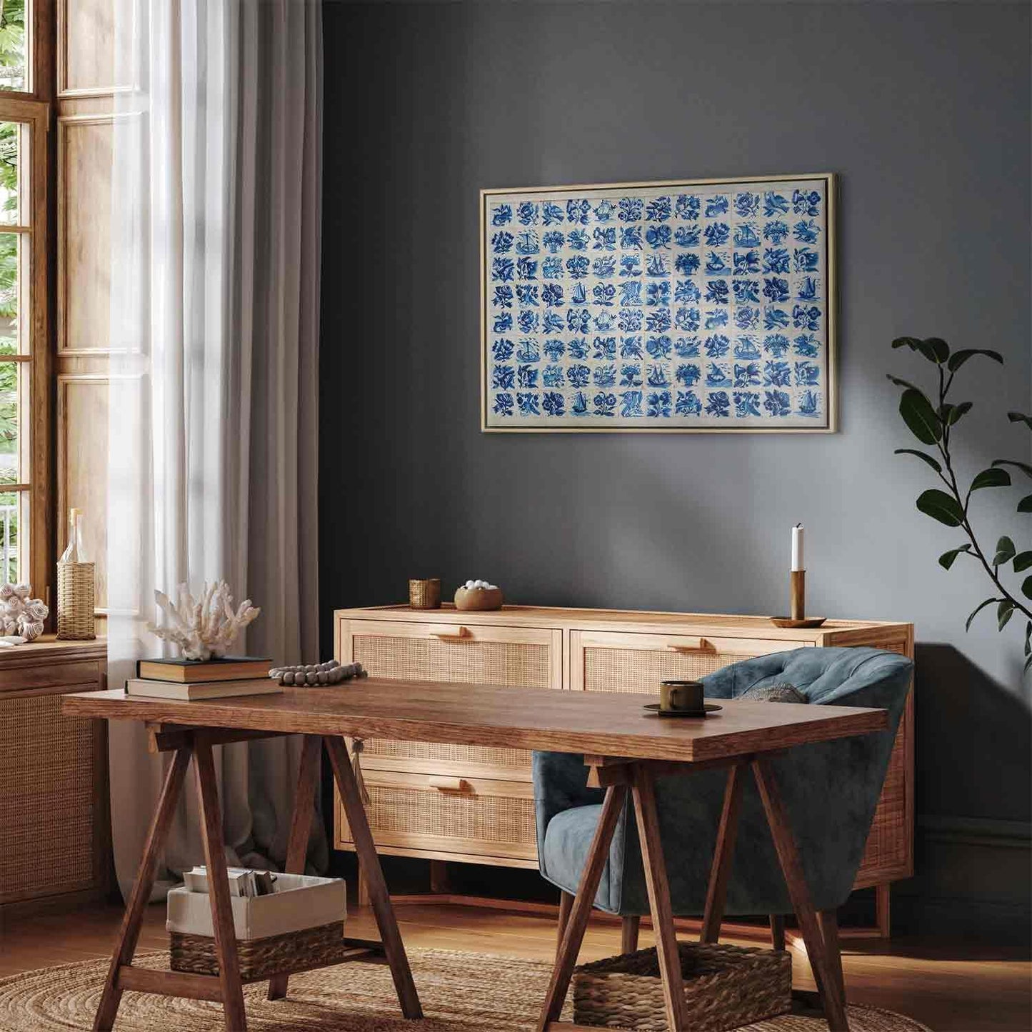 Leinwandbild - Azulejos tiles – traditional Portuguese ceramic tiles