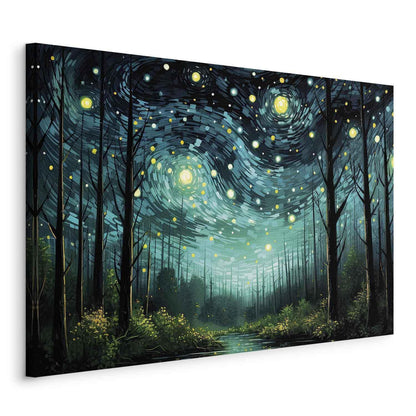 Leinwandbild - Starry night - a contemporary version of Van Gogh's night sky