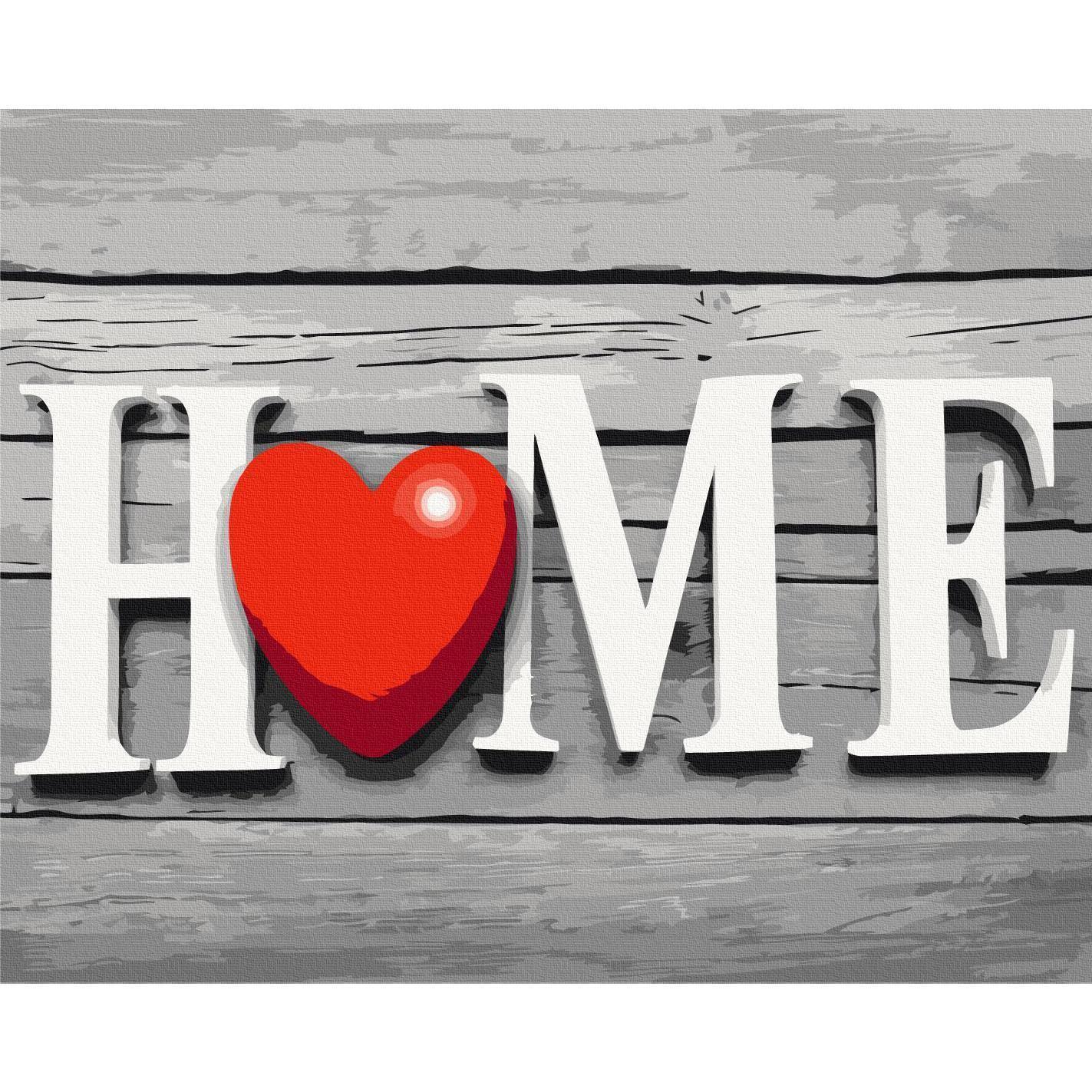 Malen nach Zahlen - Home with Red Heart
