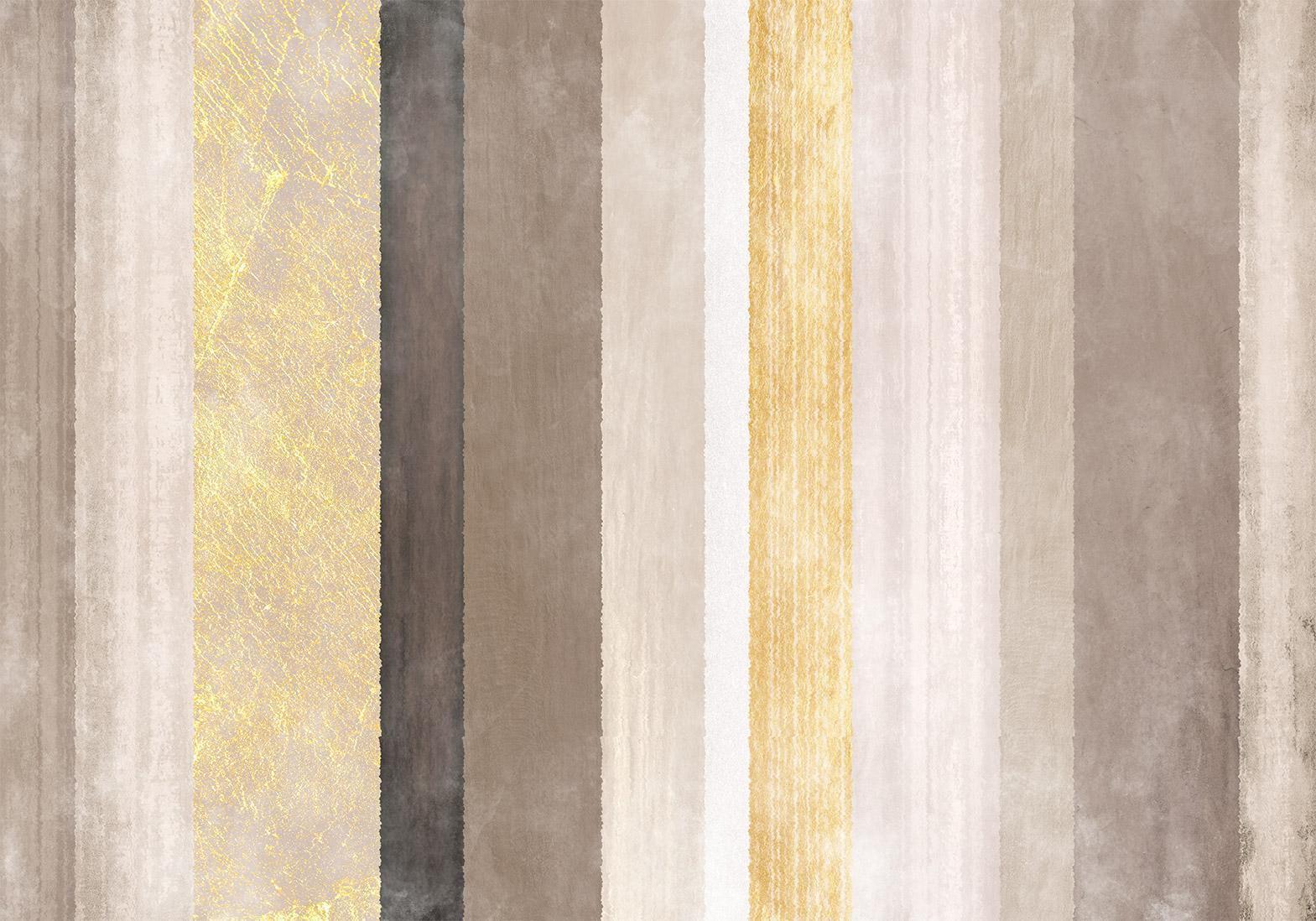 Fototapete - Striped pattern - abstract background in various stripes with gold pattern Artgeist