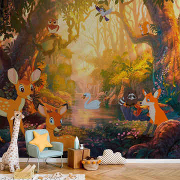 Fototapete - Animals in the Forest Artgeist