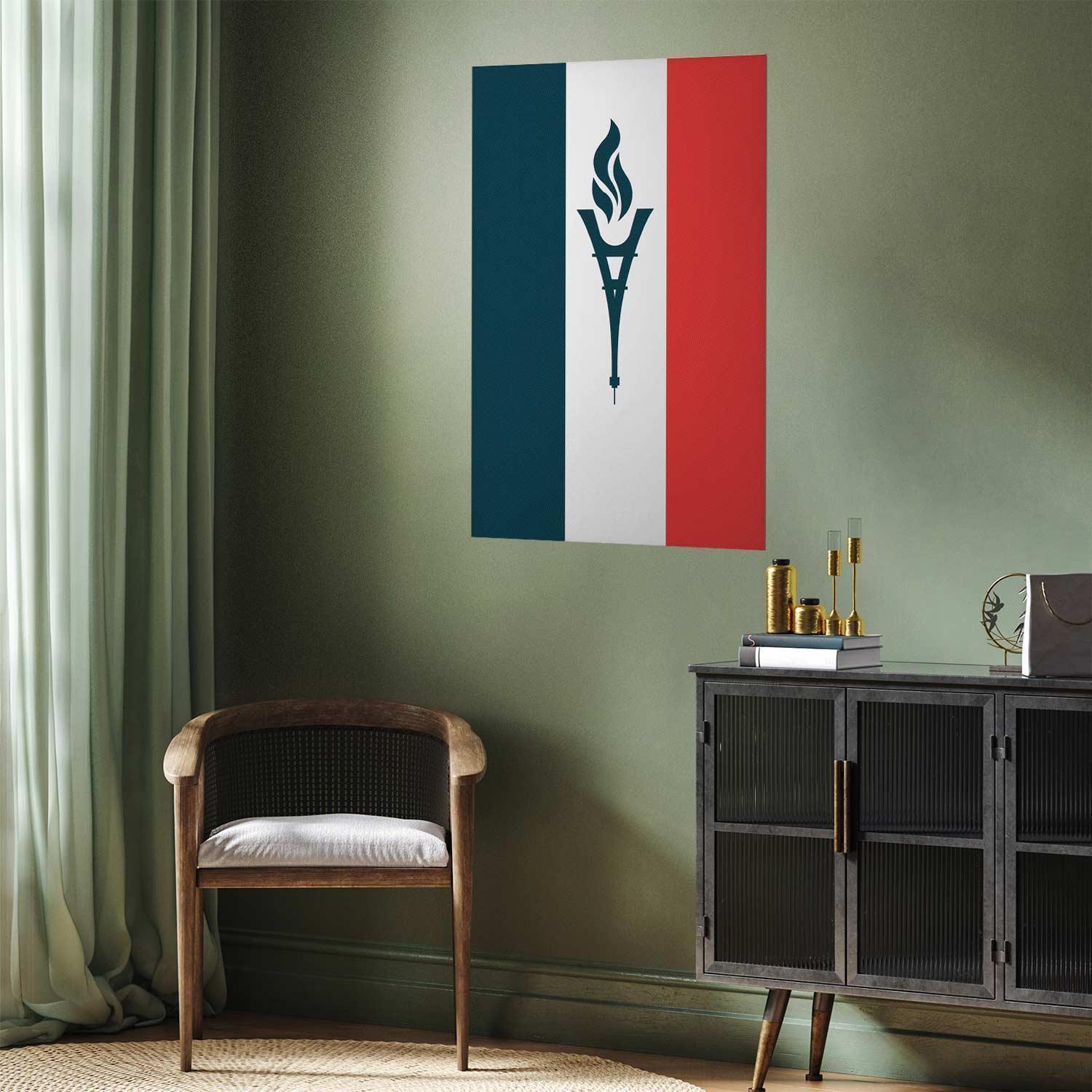 Poster - French Flag with a Torch Artgeist