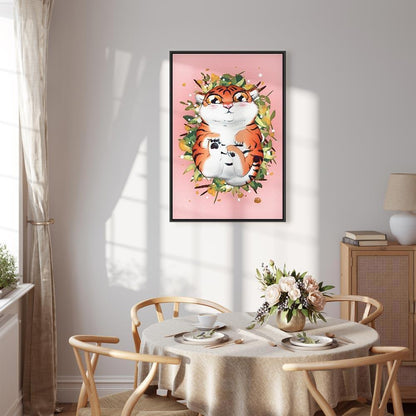 Leinwandbild - Tigger on the Grass (1 Part) Vertical