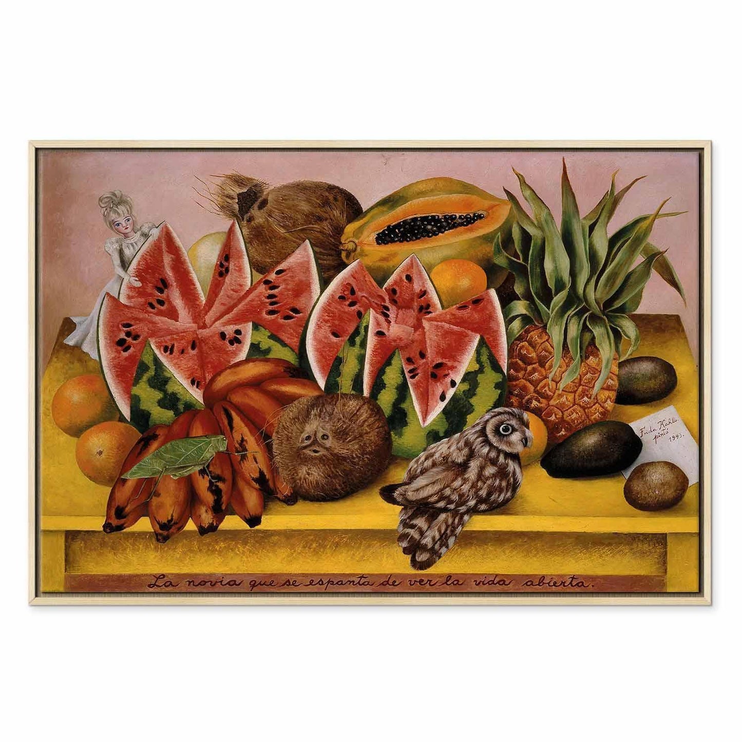 Leinwandbild - Frida Kahlo – A Bride Frightened at the Sight of Life Opened