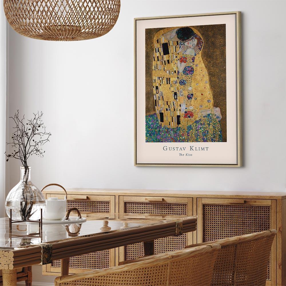 Leinwandbild - Gustav Klimt - The Kiss (1 Part) Vertical