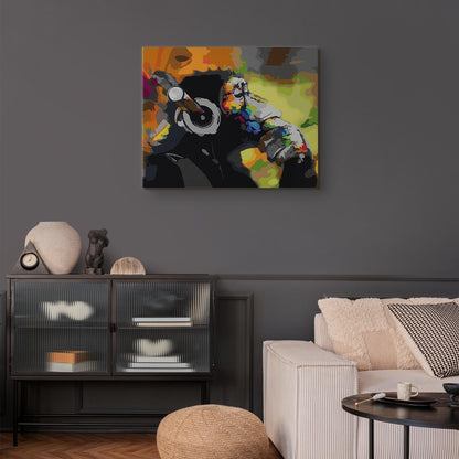 Malen nach Zahlen - Monkey In Headphones (Multi Colour)
