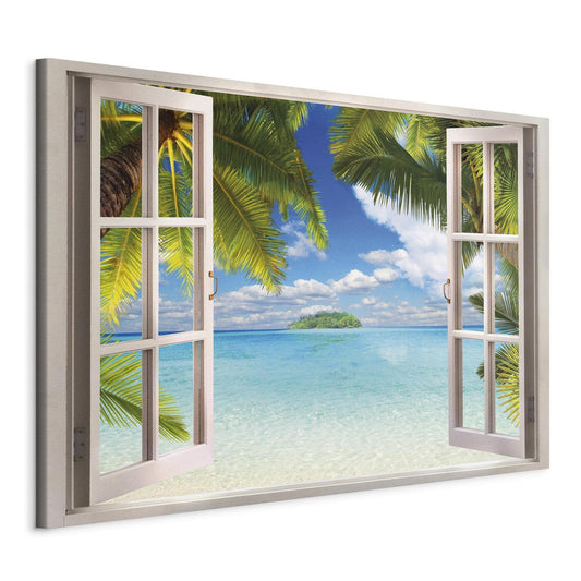 Leinwandbild - Window: Sea View Artgeist
