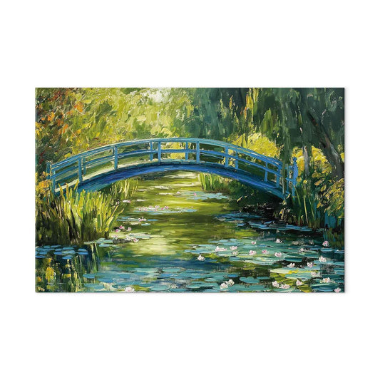 Wandbild XXL - Impressionist bridge - painting of a bridge against a picturesque background