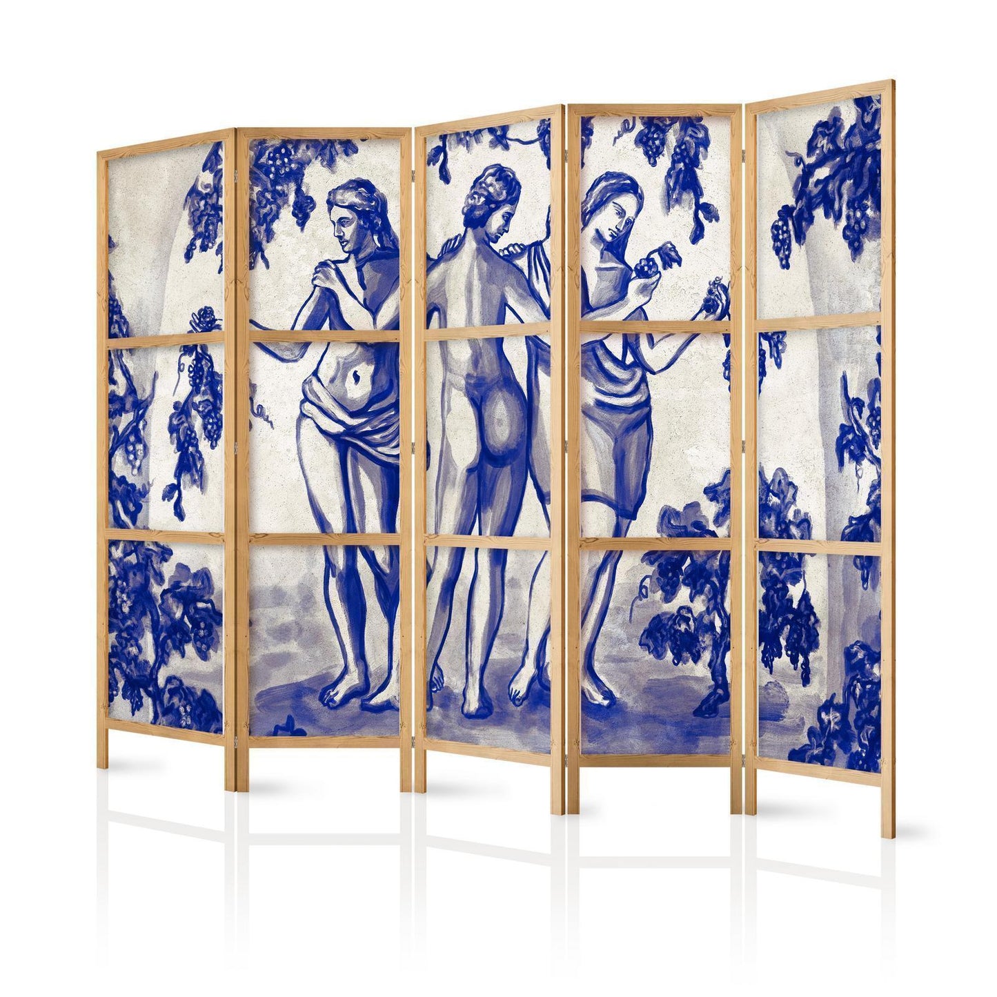 Japanischer Paravent - The Three Graces - Women Among Vineyards Inspired by Ancient Painting Artgeist