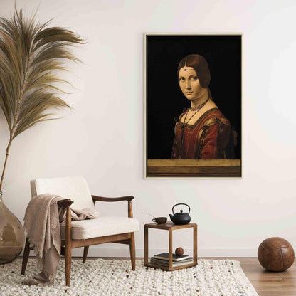 Leinwandbild - Leonardo da Vinci – Beautiful Ferronière