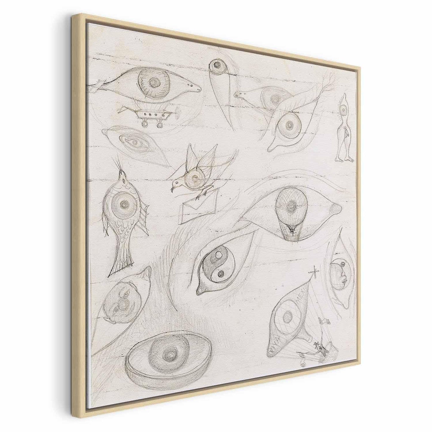 Leinwandbild - Frida Kahlo – Drawing of Eyes