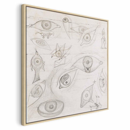 Leinwandbild - Frida Kahlo – Drawing of Eyes