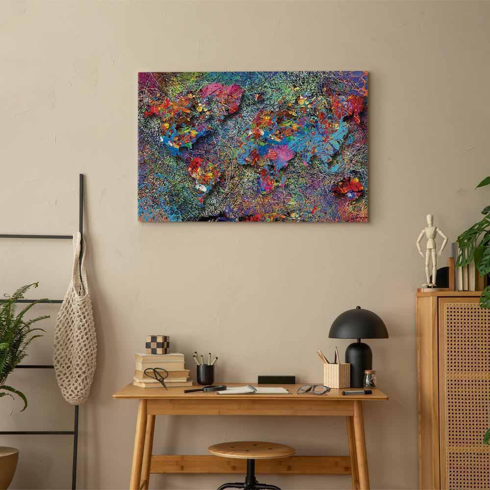 Leinwandbild - Map: Jackson Pollock inspiration
