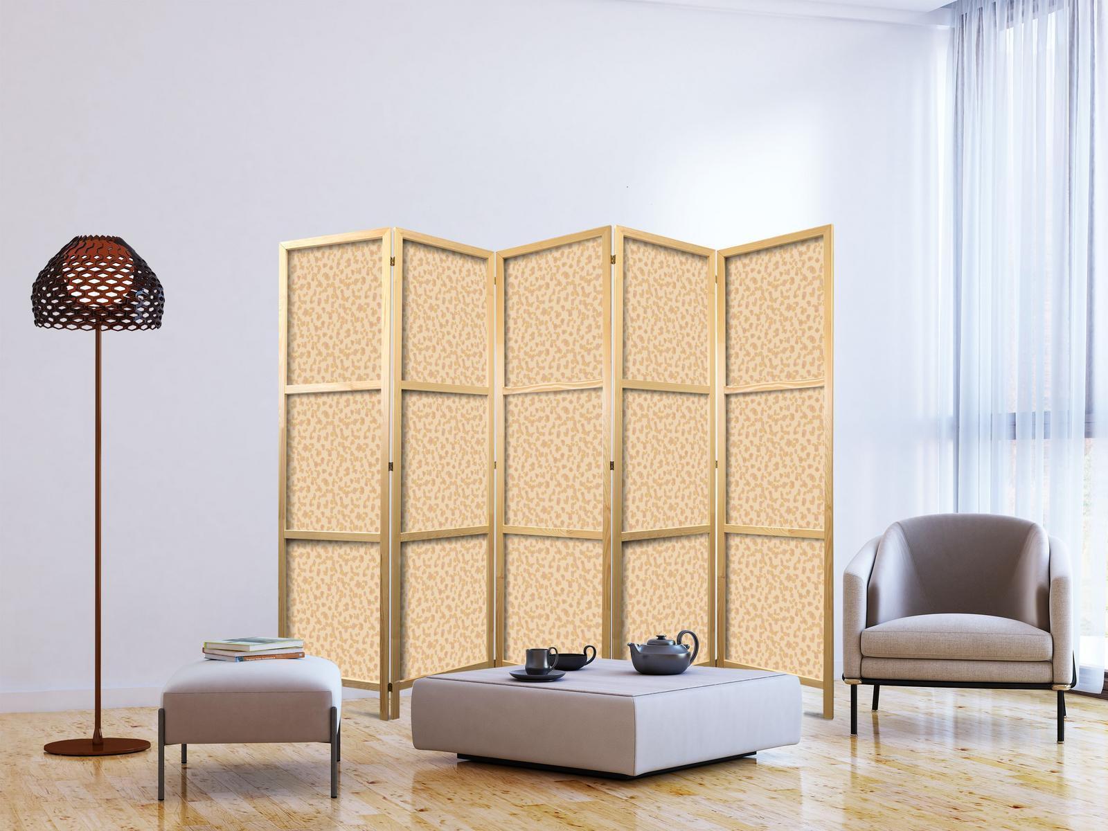 Japanischer Paravent - Tiny Dots - Optimistic Pattern in Peach Colors Artgeist