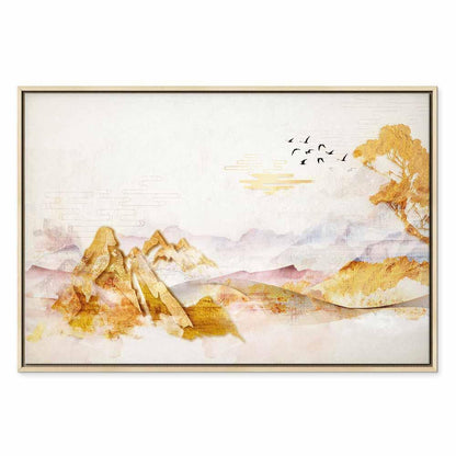 Leinwandbild - Golden Mountains (1 Part) Wide