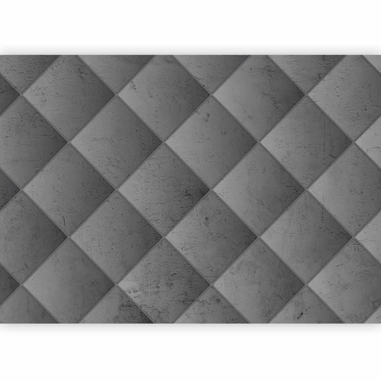 Fototapete - Grey symmetry - geometric pattern in concrete pattern with light joints Artgeist