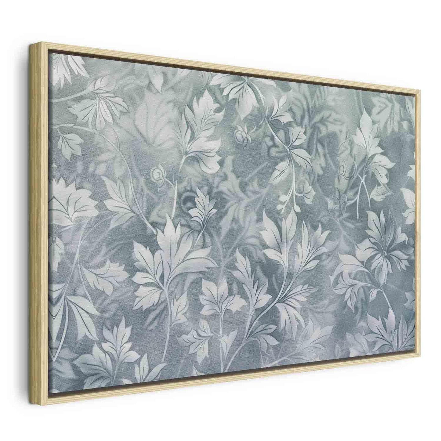 Leinwandbild - Ornaments in Worn Muted Turquoises: Delicate Plant Pattern Artgeist