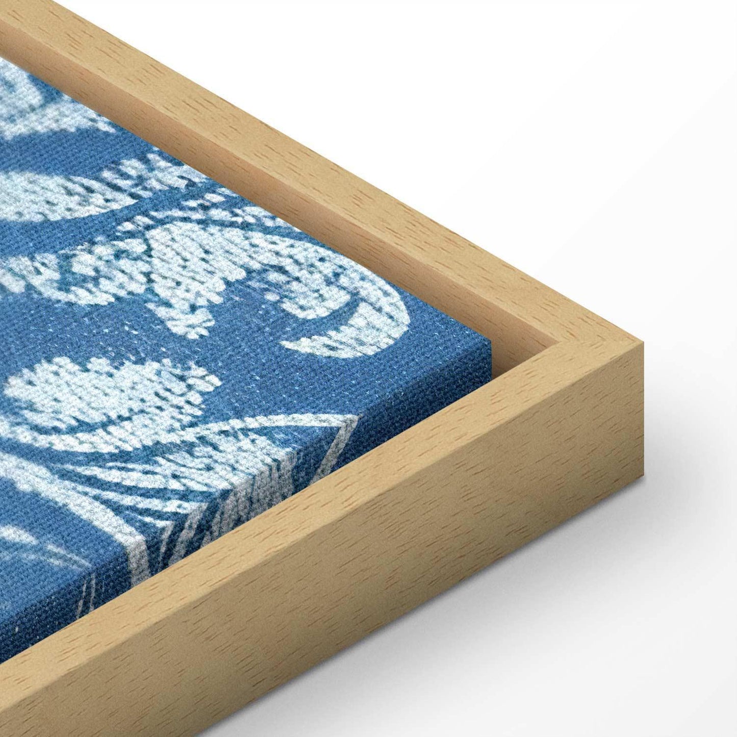 Leinwandbild - Retro Ornament Decorative Motif in Worn Blues